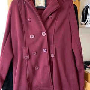 Maroon Pea Coat size large